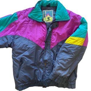 1990s color block ski jacket - Y2K jacket
